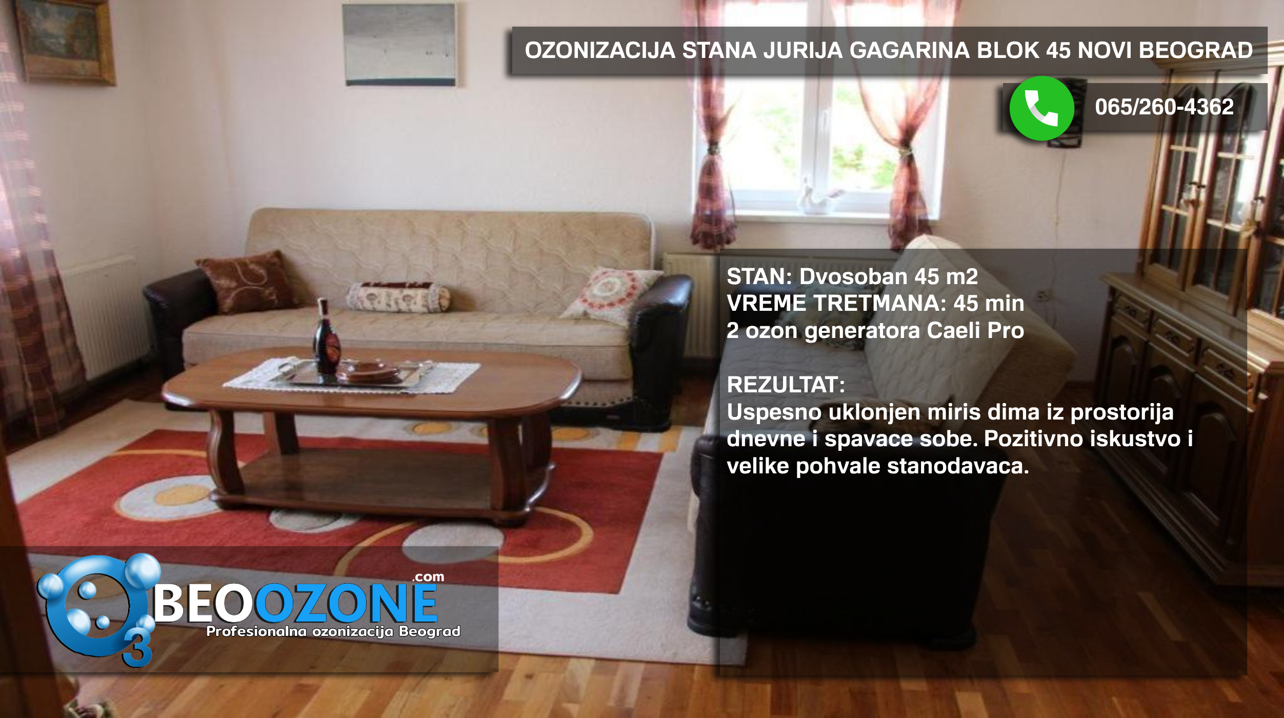 Iskustva - Ciscenje stana - Uspesna Ozonizacija uklanjanje mirisa dima - Novi Beograd Jurija Gagarina&hellip;